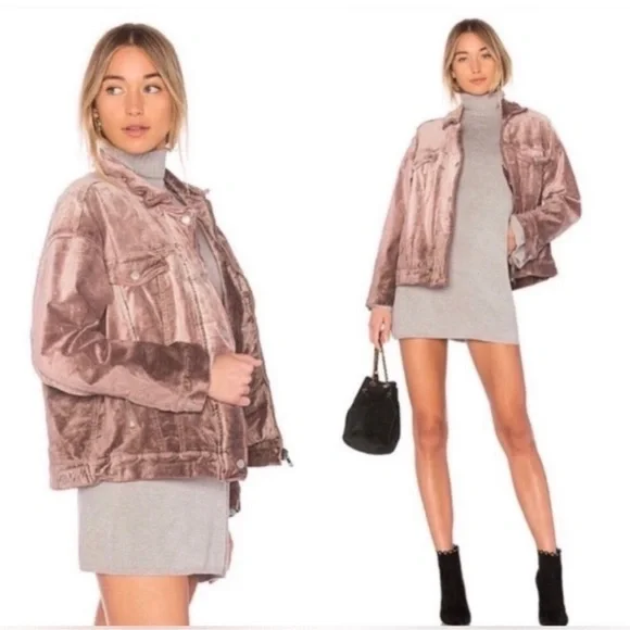 Free People Crushed Velvet Jacket: XS/S - Picture 2 of 2